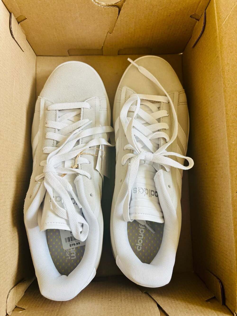 Adidas Grand Court Base NWT White Beige Sneakers